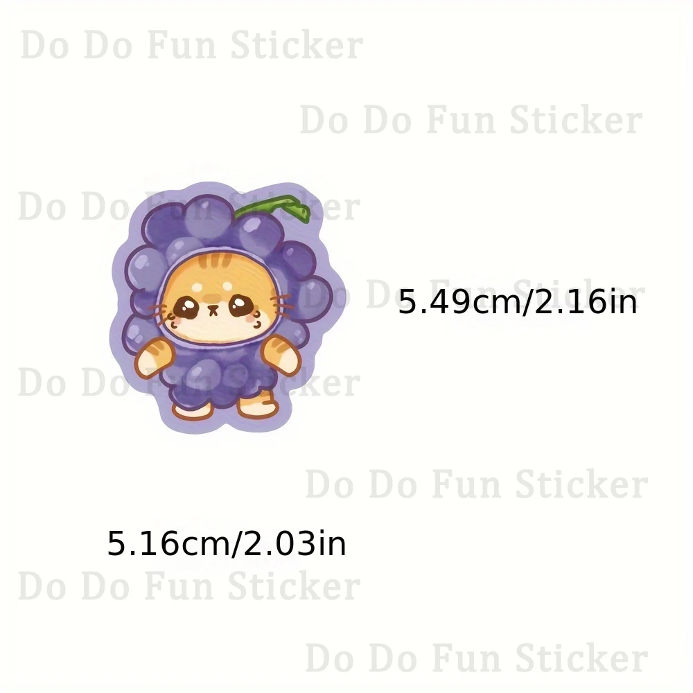 50PCS Cute Cartoon Food Cat Graffiti Stickers Fruit and Vegetable Burger French Fries Sandwich Fun DIY Decoration Guitar Laptop