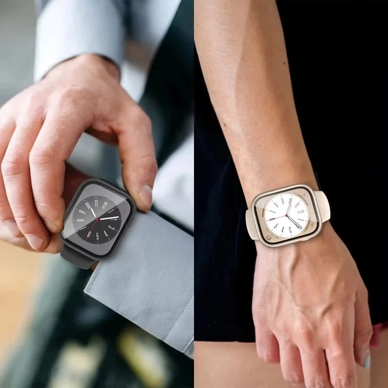 1-2pcsGlass + غطاء لساعة أبل 46 مللي متر 42 مللي متر 40 مللي متر 45-41-38-44 مللي متر حامي الشاشة iwatch سلسلة 10 9 8 7 6 5 3 SE اكسسوارات #4