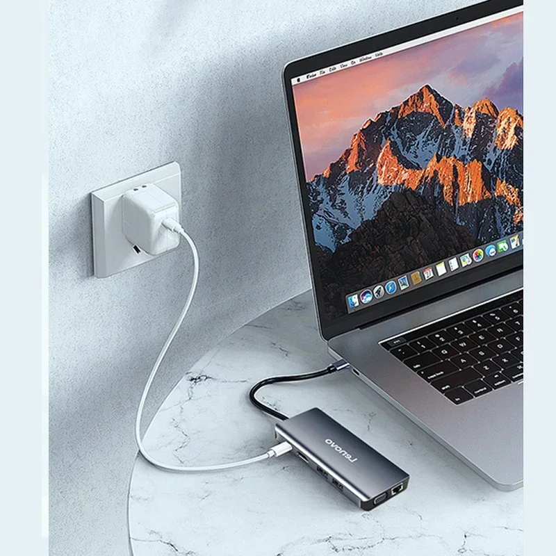 USB 3,0 Type C Hub к HDMI RJ45 1000M Ethernet-адаптер для чтения карт для компьютера, ноутбука, MacBook, разветвитель, аксессуары