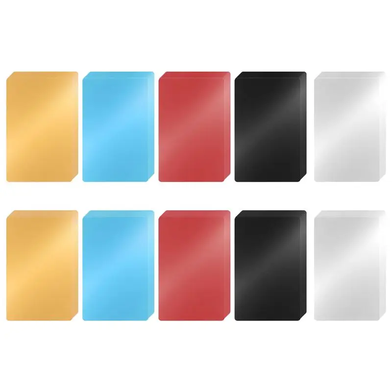 

Набор из 100 цветных алюминиевых листов LICE-100 для лазерной гравировки, для изготовления подарочных карт и визиток, 86x54x0.2 мм (5 цветов)