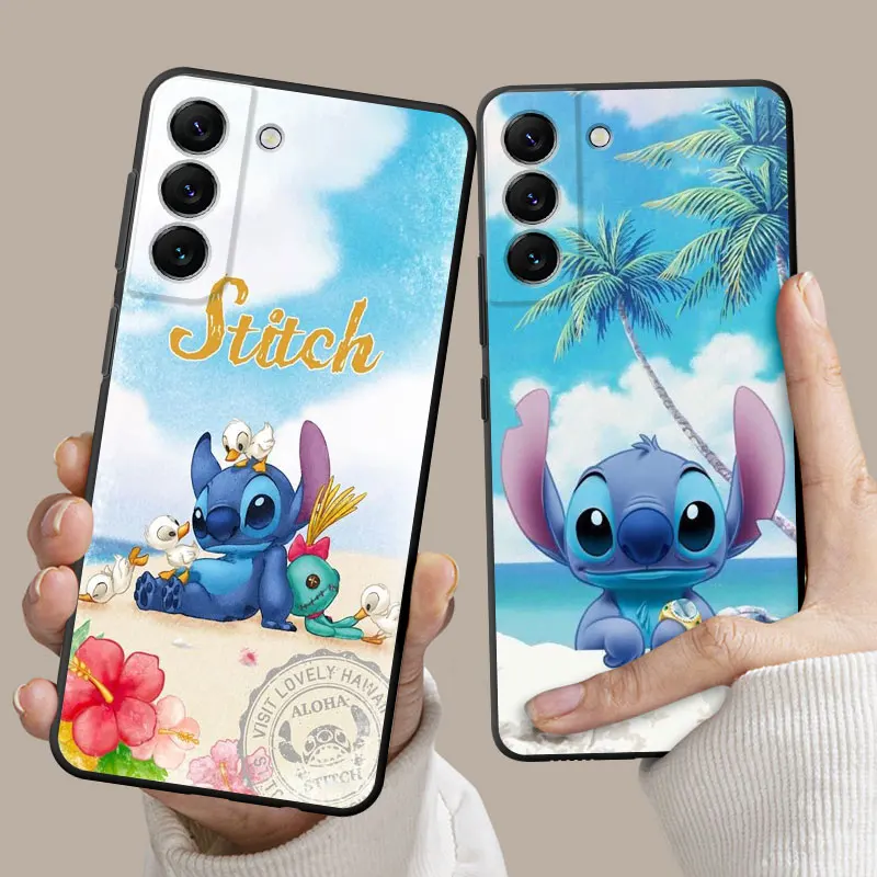 Stitch Green Plant Leaves Phone Case for Samsung Galaxy A13 A14 A52 A53 A54 A71 A70 A72 A73 A11 A50 Silicone Funda