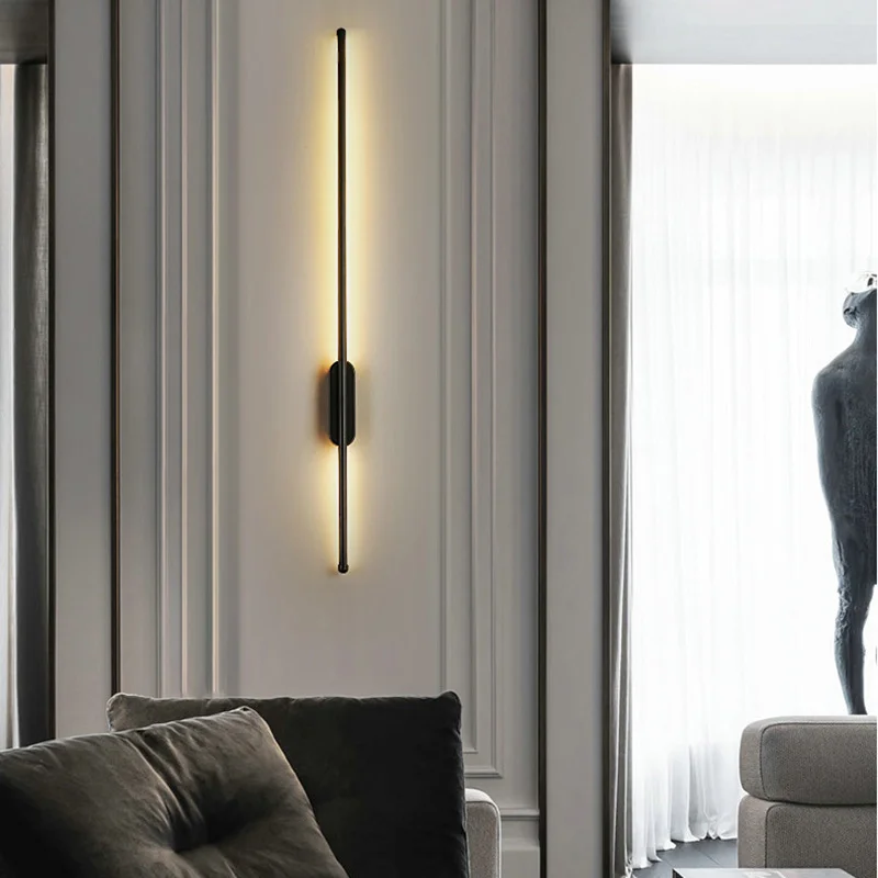 Applique Murale LED Minimaliste à Longue Bande, pour Fond de Canapé, Couloir, Nik, Chambre à Coucher, oral et, Décoration de Maison, Éclairage Nik