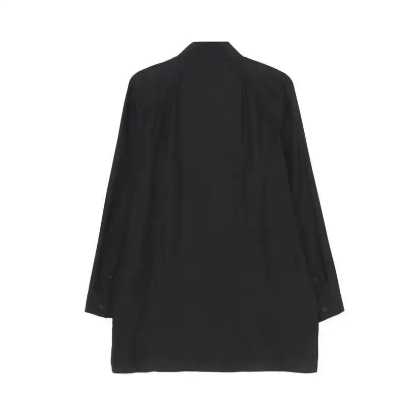 HKSH Autumn New Men Tide Dark Yamamoto Sketch Long Sleeve Gothic Shirt Punk Print Streetwear Y2K Chic Fashion Elegant Top HK2764