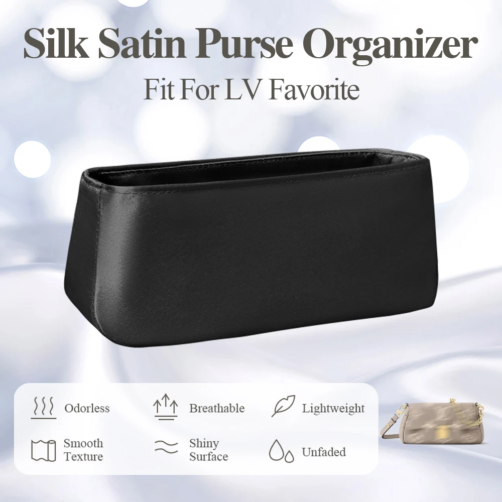 

Silk Satin Purse Organizer Insert Fit for LV Favorite Handbag Cosmetics Inside Storage Bag Smooth Inner Liner Bag Organizer Bag