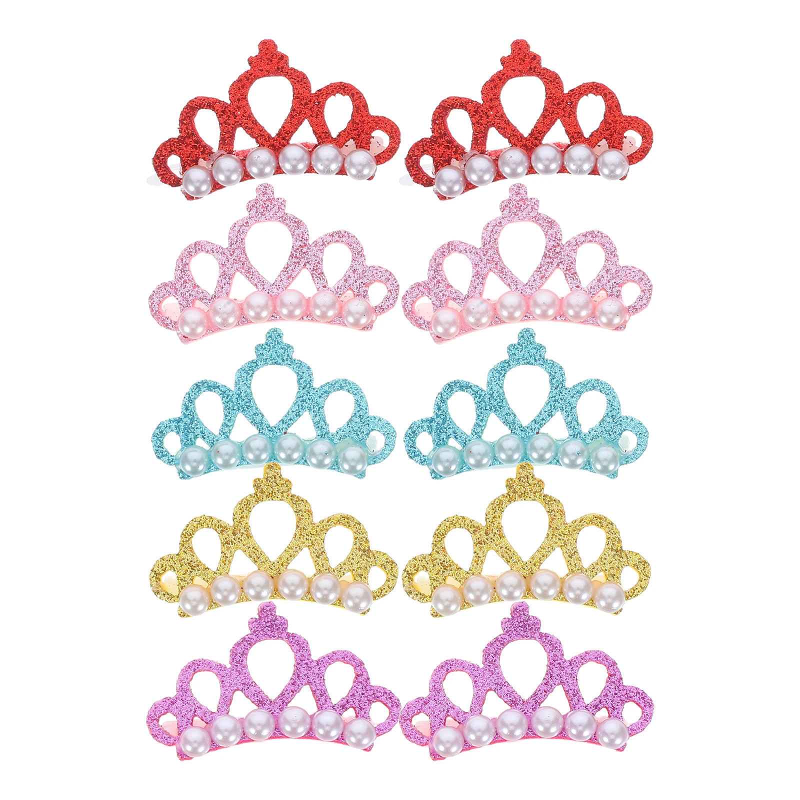 

10 Pcs Dog Hair Clips Pet Headdress Hair Pins Barrette Headwear Yorkshire Accessories Soft Crown Shape Birthday Photo Props