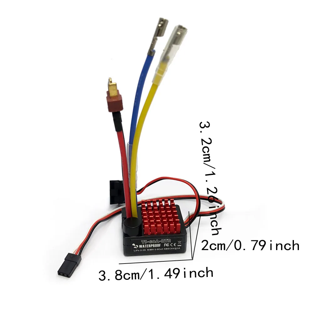 防水ブラシ付きカーモーター,サーボコンボ,1:10 rcクローラー,アキシャルscx10,axi03007,traxxas,550, 12, 21, 29, 35t,60 A-RTR,esc,25kg