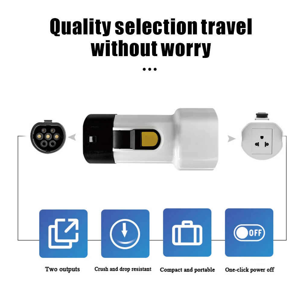 16A 220V Mannelijke V2L Voeding Conversie Socket 3kW Elektrisch Voertuig naar Belasting Adapter voor IEC 62196-2 Type 2 EV RV Accessoires