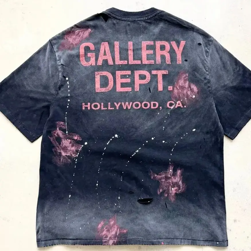 GALLERY DEPT California limited street ink graffiti T-shirt loose old damage short sleeve Tee