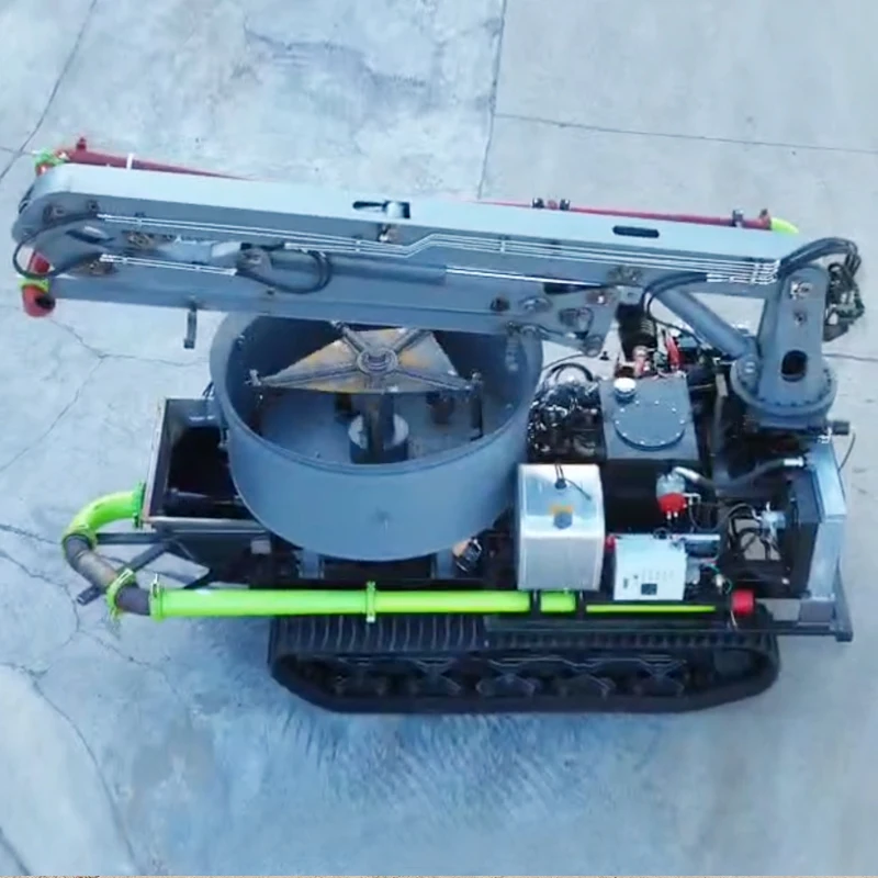 Crawler Mounted Diesel Concrete Boom Pump Mixer 40m3h Capacity Integrated Hydraulic Cement Pumping Machine For Tunnels