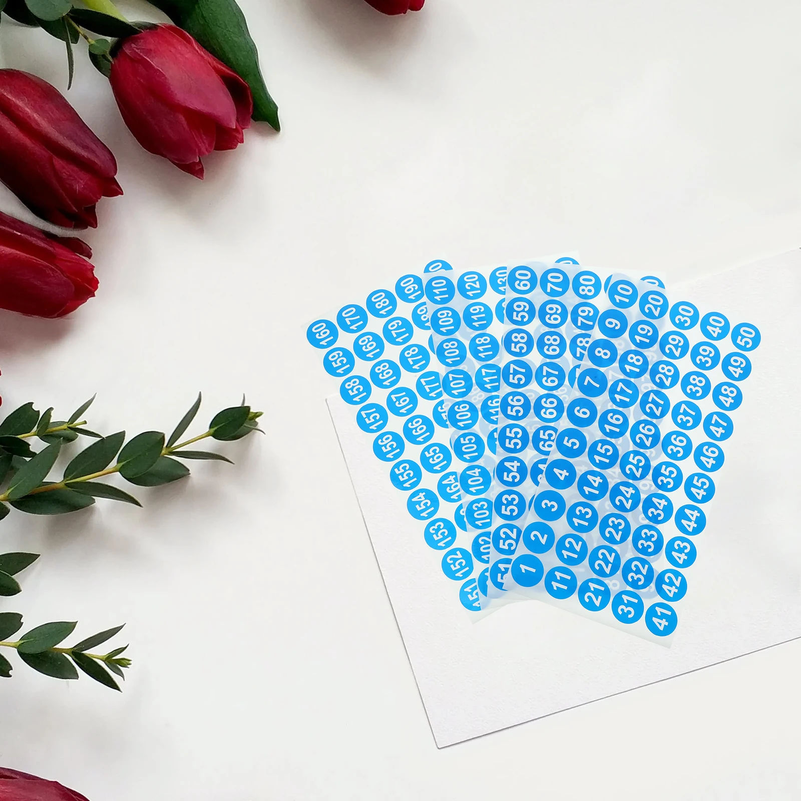 

8 Sheets Number Stickers Labels Coding Classification Self-Adhesive Multi-Use Office Classroom Organizing Round Small Digital