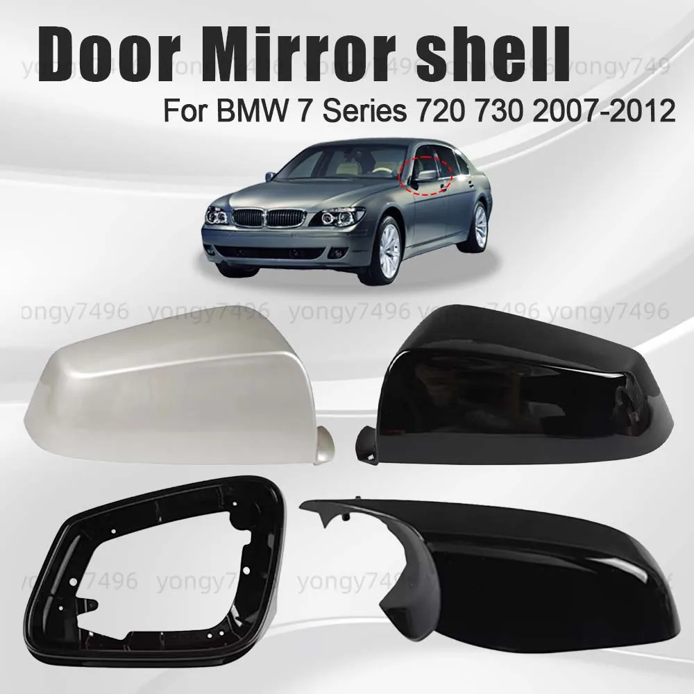 

Protective Cover Door Mirror Shell For BMW 7 Series 720 730 2007-2012 Picture Frame Lens Bottom Shell Golden White Black Styling