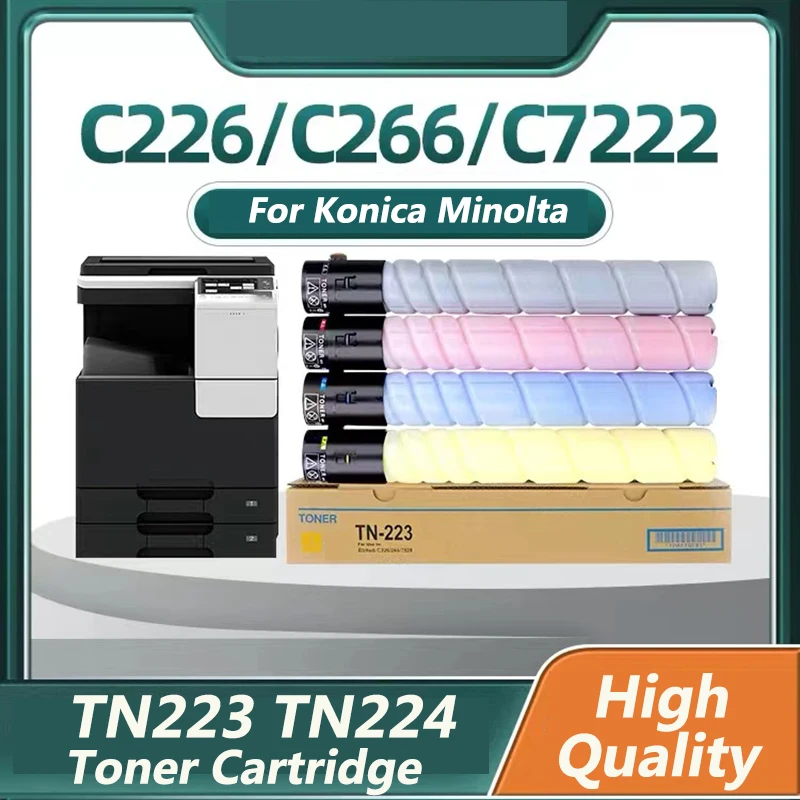 4PC/Set CMY110g BK200g TN223 TN224 TN Toner Cartridge For Konica Minolta Bizhub C226 256 266 7222 7226 Toner Powder Compatible