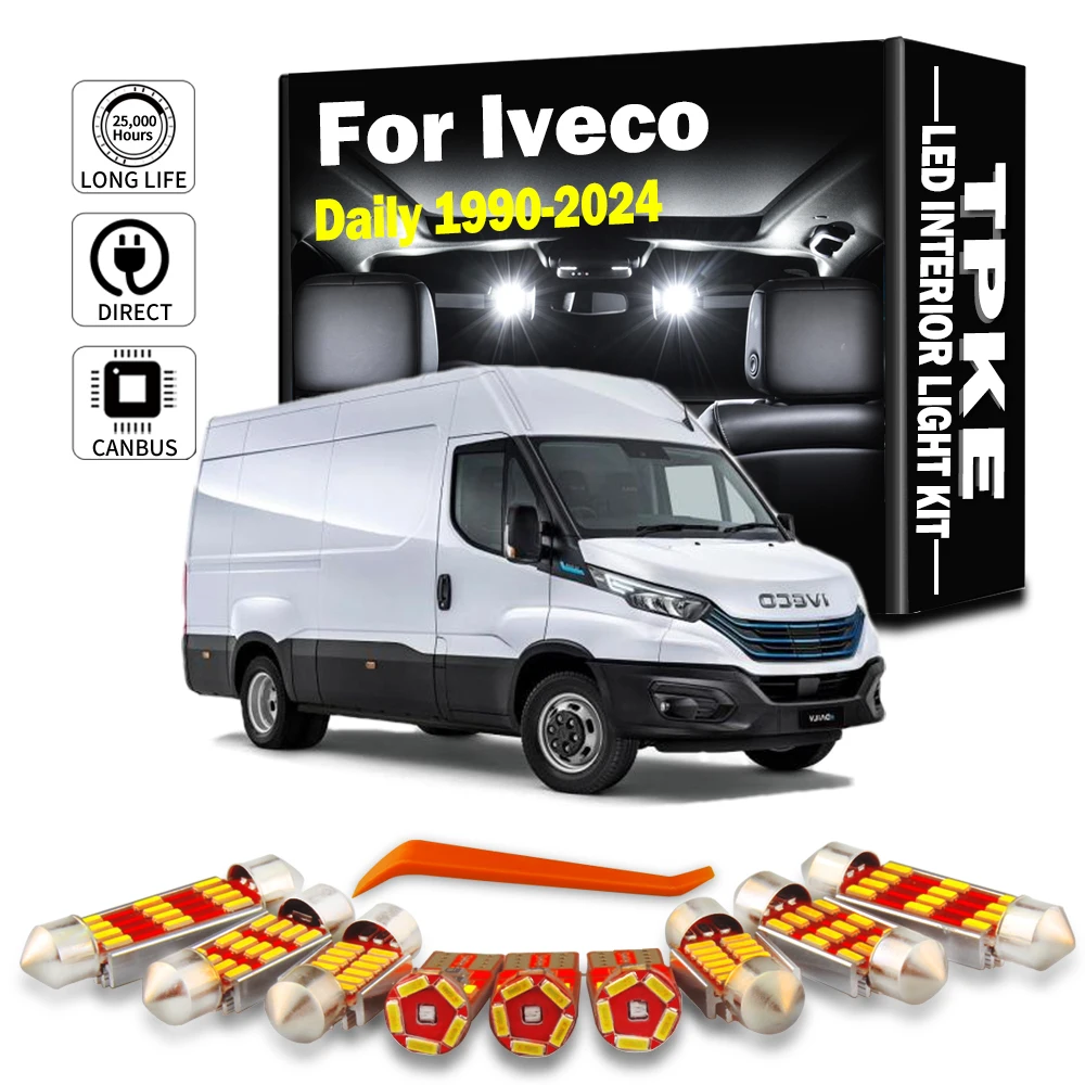 TPKE LED Interior Map Dome Reading Light Kit For Iveco Daily Bus Box Van 1990- 2020 2021 2022 2023 2024 Car Bulbs Accessories