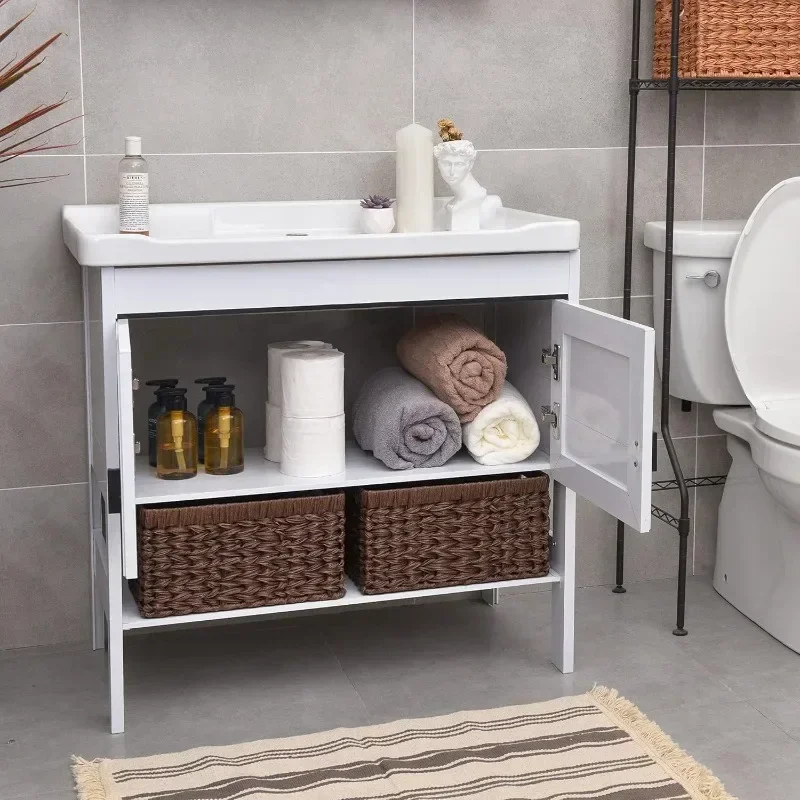 

Rectangular wicker storage basket for organization, waterproof woven for bathroom shelf basket, laundry room GRANNY SAYS