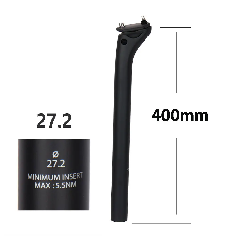 ELITAONE MTB Carbon Zadelpen 27.2/30.9/31.6mm Offset 20mm Racefiets Zadelpen met Carbon Fiber base Cover - afbeelding 1