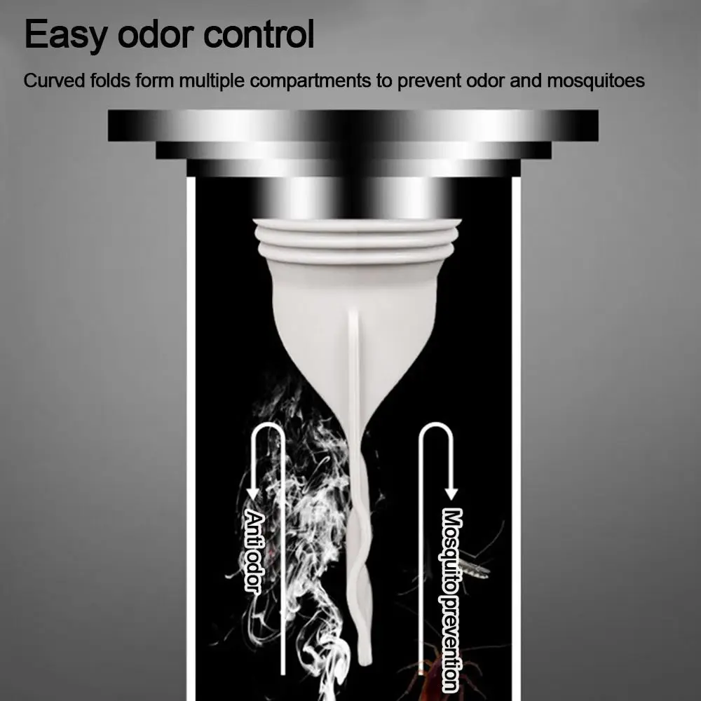 Backflow Preventer Shower Floor Drain Core Dectable Insect Proof Anti-odor Floor Drain With Grid Grate Cover Anti Blocking