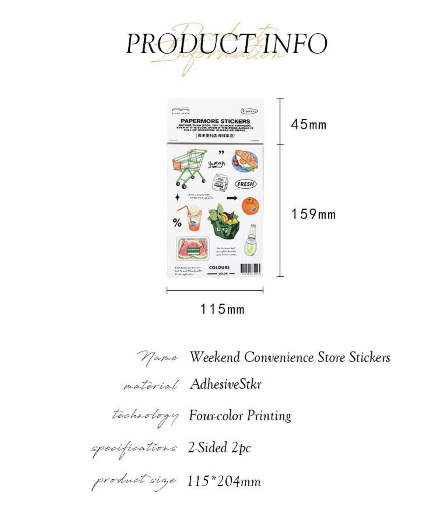 2PCS Weekend Convenience Store Cute Cartoon Skateboard Water Cup Girl Car Graffiti Decoration Stickers Waterproof