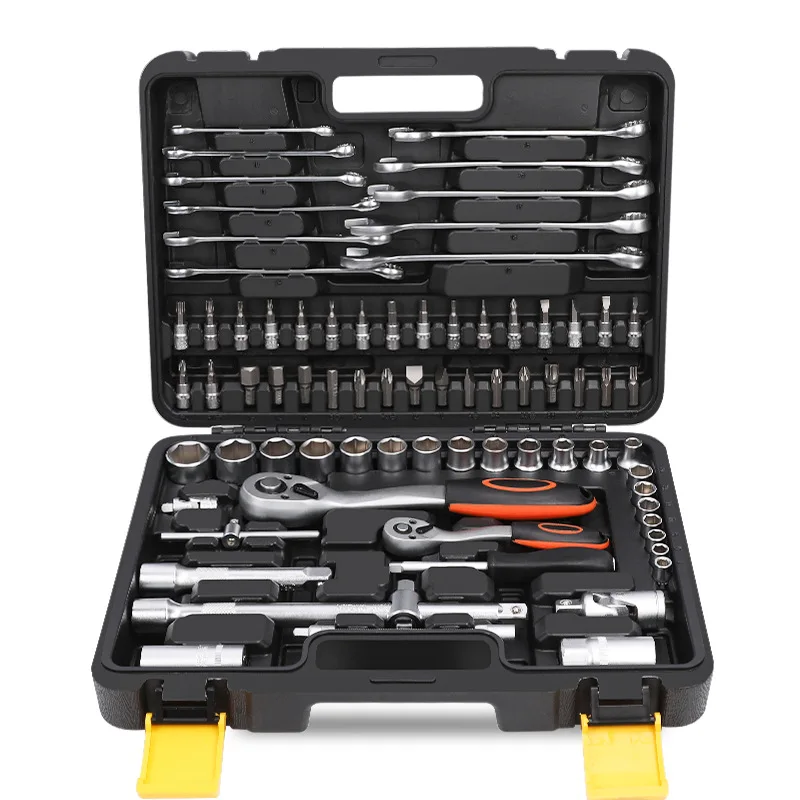 

Suitable for 78-piece set of tools Auto repair Hardware comprehensive tools 50BV chrome vanadium steel 72-tooth ratchet wrench m