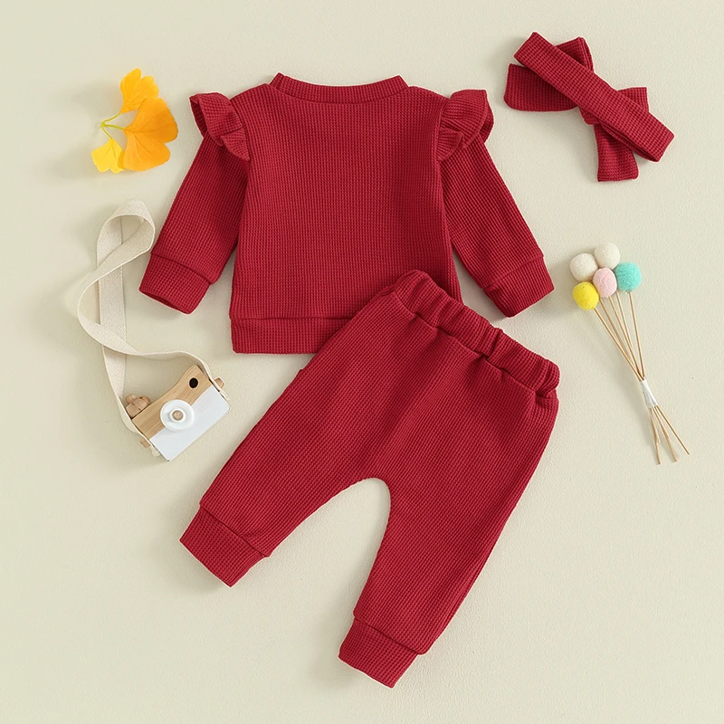 

Newborn Baby Girls Clothes Solid Color Sweatshirt Sweatpants Set Toddler Sweatsuit Outfit 6 12 18 Months