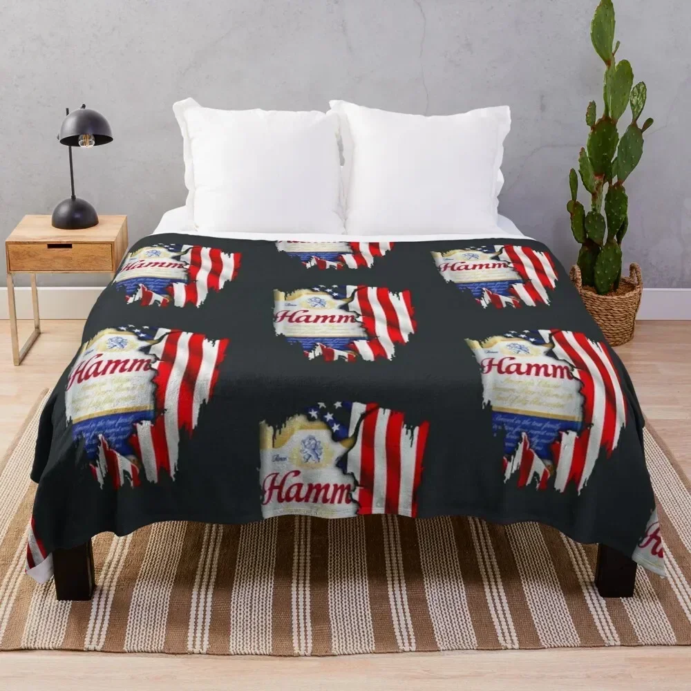 Hamms American Flag Beer 4th of July Throw Blanket manga Shaggy Weighted Blankets