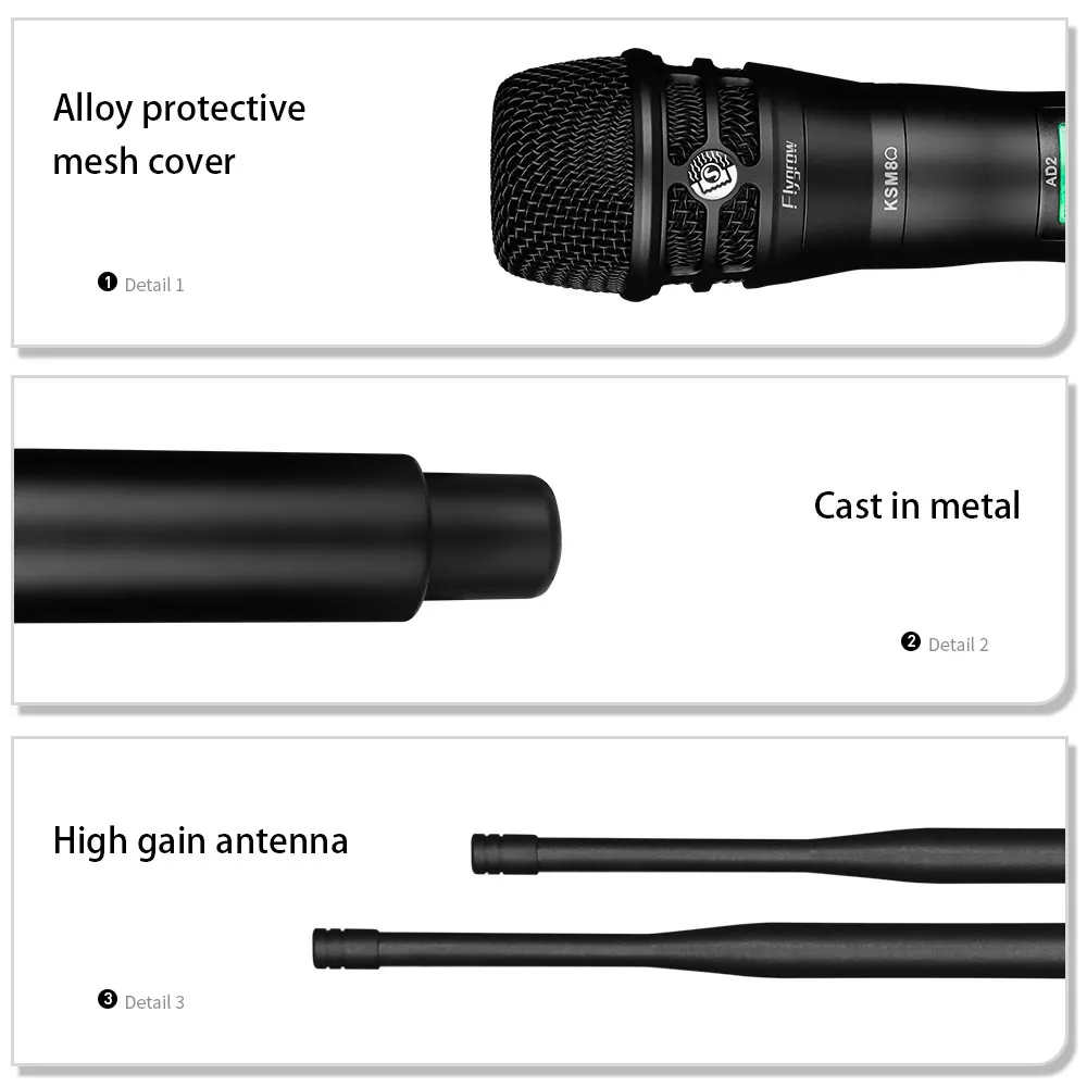 ميكروفون الاستوديو الاحترافي اللاسلكي ، ميكروفون 4 قنوات ، AD4D UHF