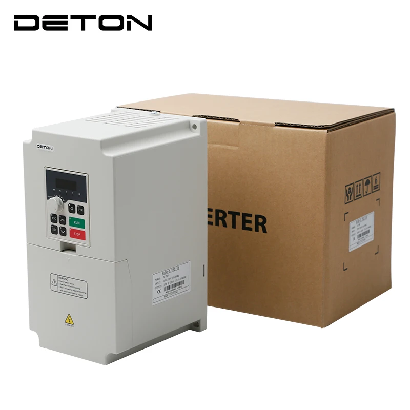 DETON inverter 3.7KW 220V 0-1000Hz output AC variable frequency motor 1ph to 3ph variable frequency speed regulation