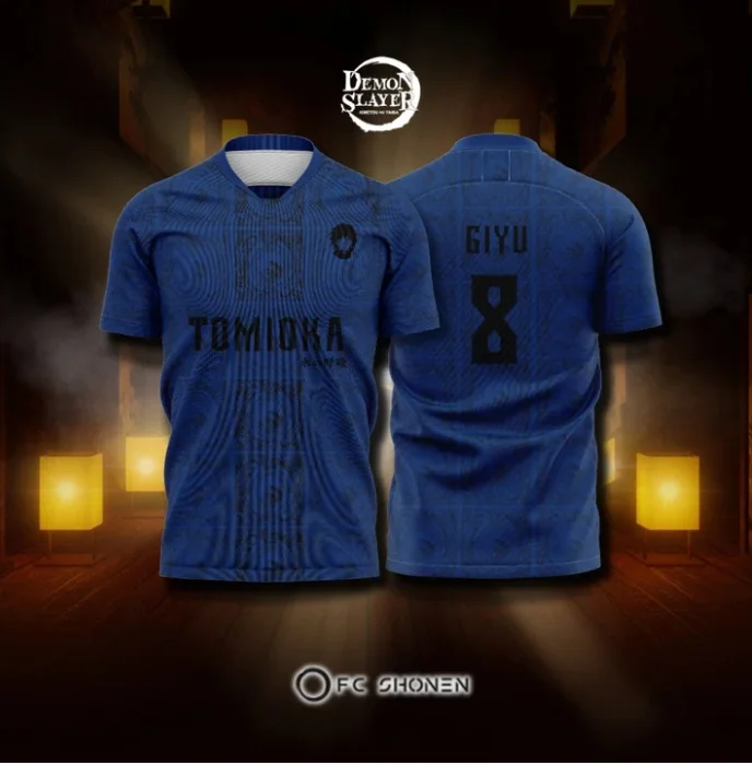 

2026 NEW Bandai "Ghost Blade" Joint Football Style Jersey No. 8 TOMIOKA Water Column of The Ghost Killing Team