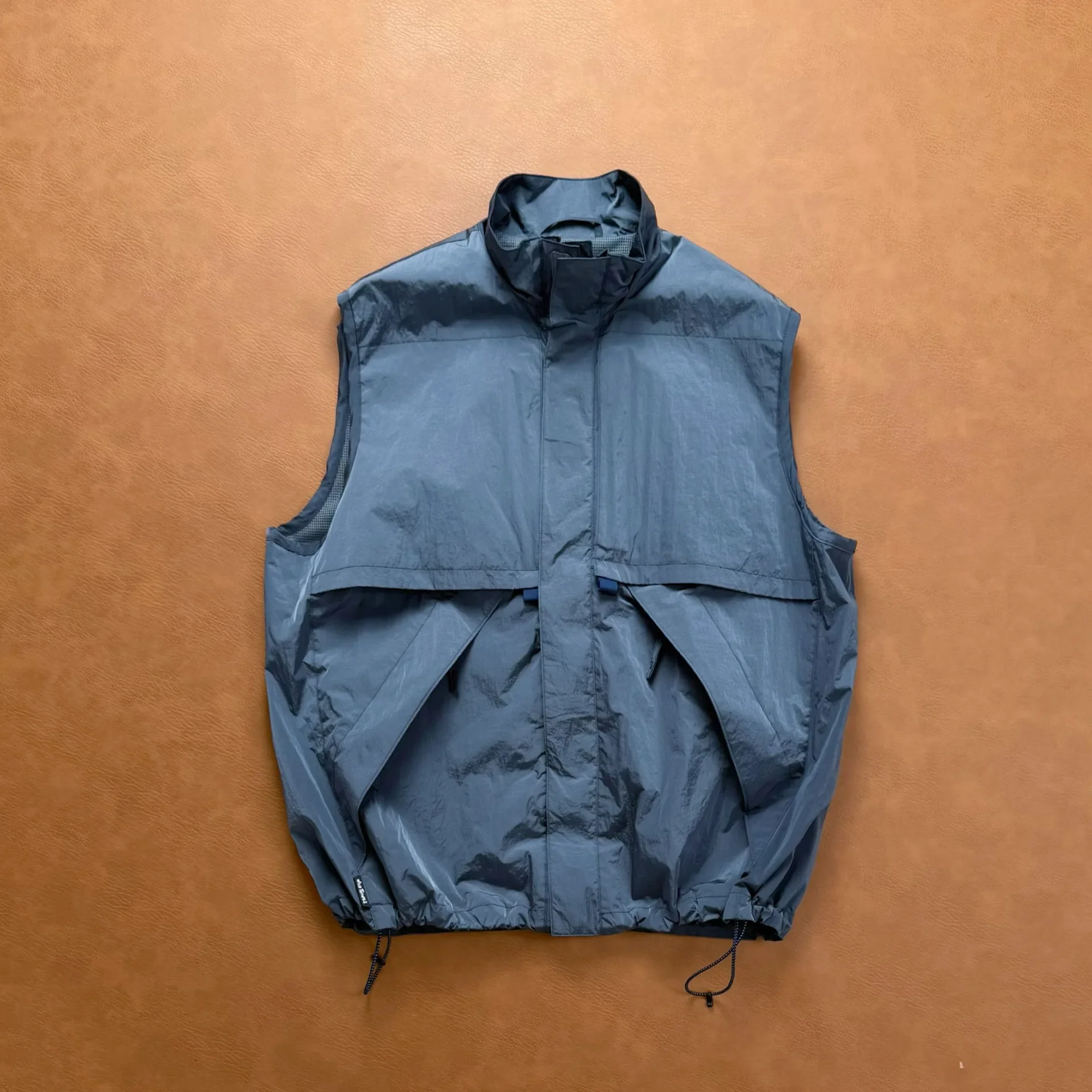 Japanese mountain system [wild things] metal nylon, multi-functional, urban outdoor, stand-up collar nylon vest
