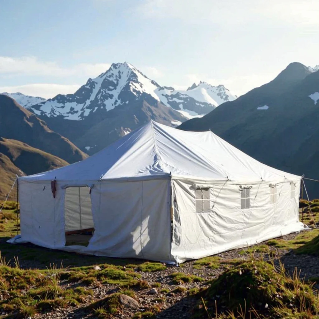 Large White Waterproof Outdoor Tenda Family 20 People Camping Pole Tent For Restaurant Use