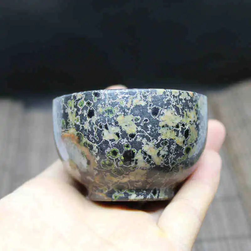 Jade Teacup Magnetic Health Gongfu Teaware Natural Stone Plum Blossom Jades Tea Bowl Chinese Tea Ceremony Cups Kung Fu Teaset