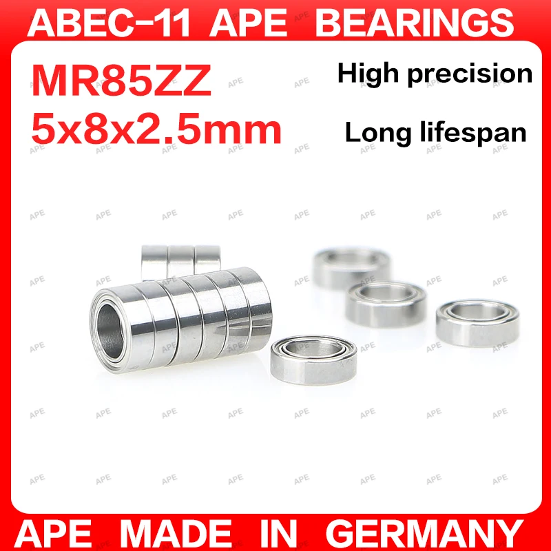 10-100pcs ABEC-11 Germany APE MR85ZZ SMR85ZZ675ZZ Bearing 5x8x2.5 mm L-850ZZ MR85 675 5x8x2 mm ZZ Micro Precision Ball Bearings