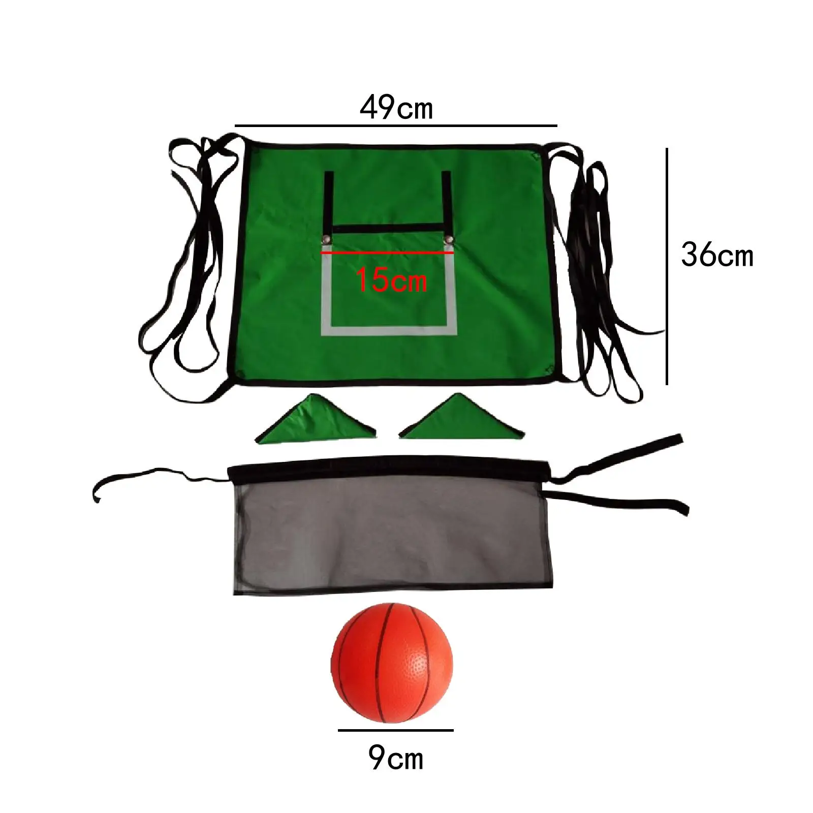 Basketball Hoop for Trampoline Basketball Frame Breakaway Rim for Dunking Sports Toy Goal Game Trampoline Accessories Green