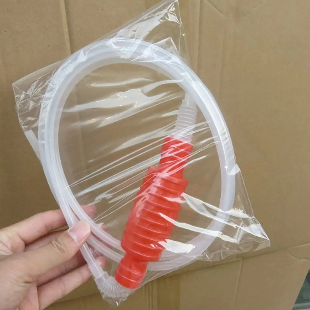 Durable 2 Meter Manual Fuel Pump PVC Tube Self Priming Gas Siphon Hose Pump with Clamp Car Fuel Transfer Car Fuel Transfer