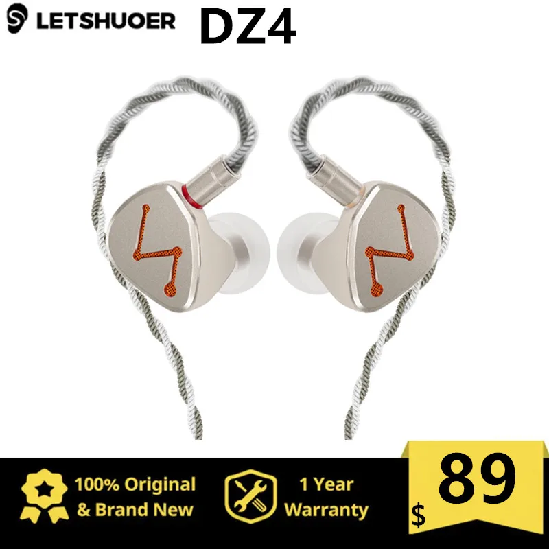 

LetShuoer DZ4 3DD+1PR Hi-Fi In Ear Earphones Earbuds IEM 3.5mm With Detachable 0.78mm 2Pin Cable Semi-Open Design Pre-order