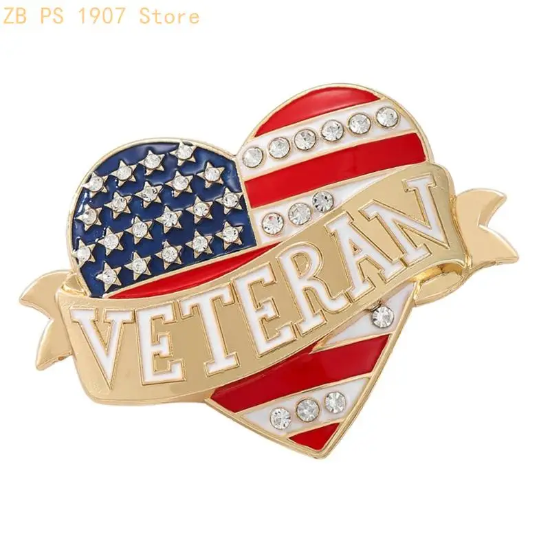 Memorial Day Accessory American Flag Veterans Brooch Pin Memorial Chest Badge For Jackets Hats And Bags 55KA