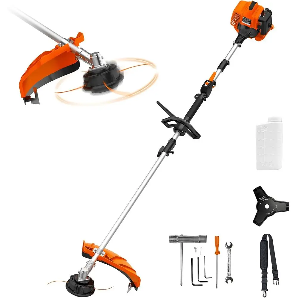 

New 26CC Gas Powered Weed Wacker, 2-Cycle Engine String Trimmer with Easy Start, Comortable Handle & Shoulder Straps or Garden L