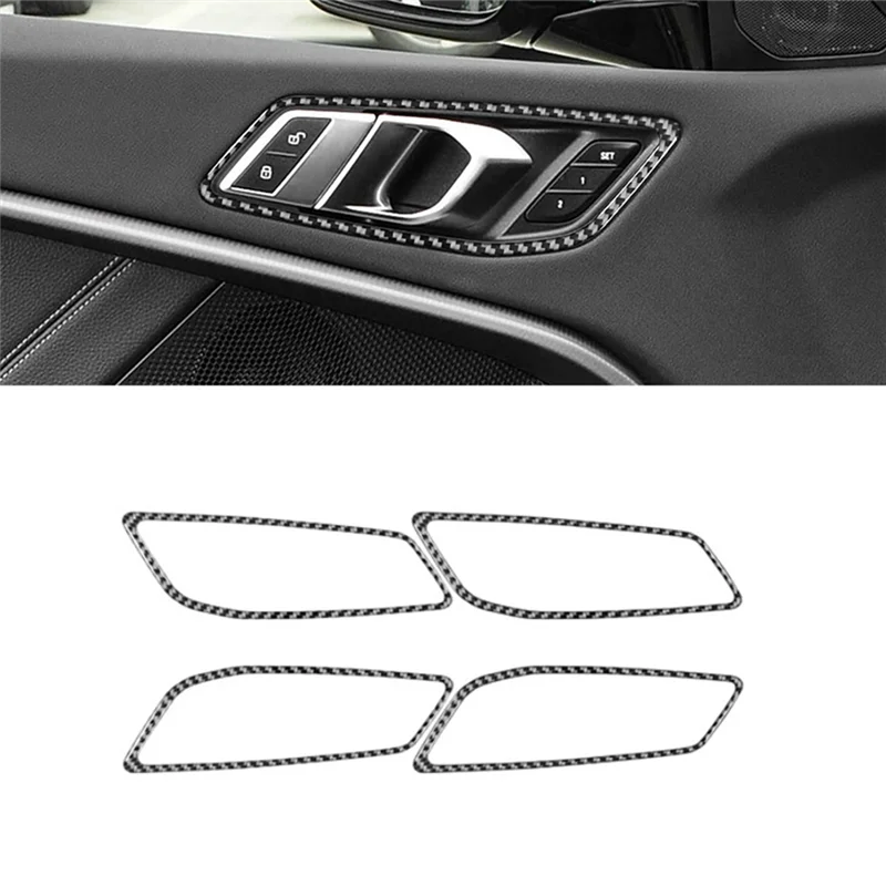 لسيارات BMW 2 Series F44 2020-2023 الملحقات الداخلية ألياف الكربون مقبض الباب الداخلي غطاء إطاري الكسوة