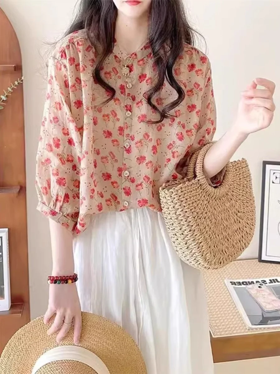 

Новинка 2025: Модный женский топ из шифона свободного кроя с принтом для лета – стильный и тонкий, идеален для повседневной носки и создания художественного образа.