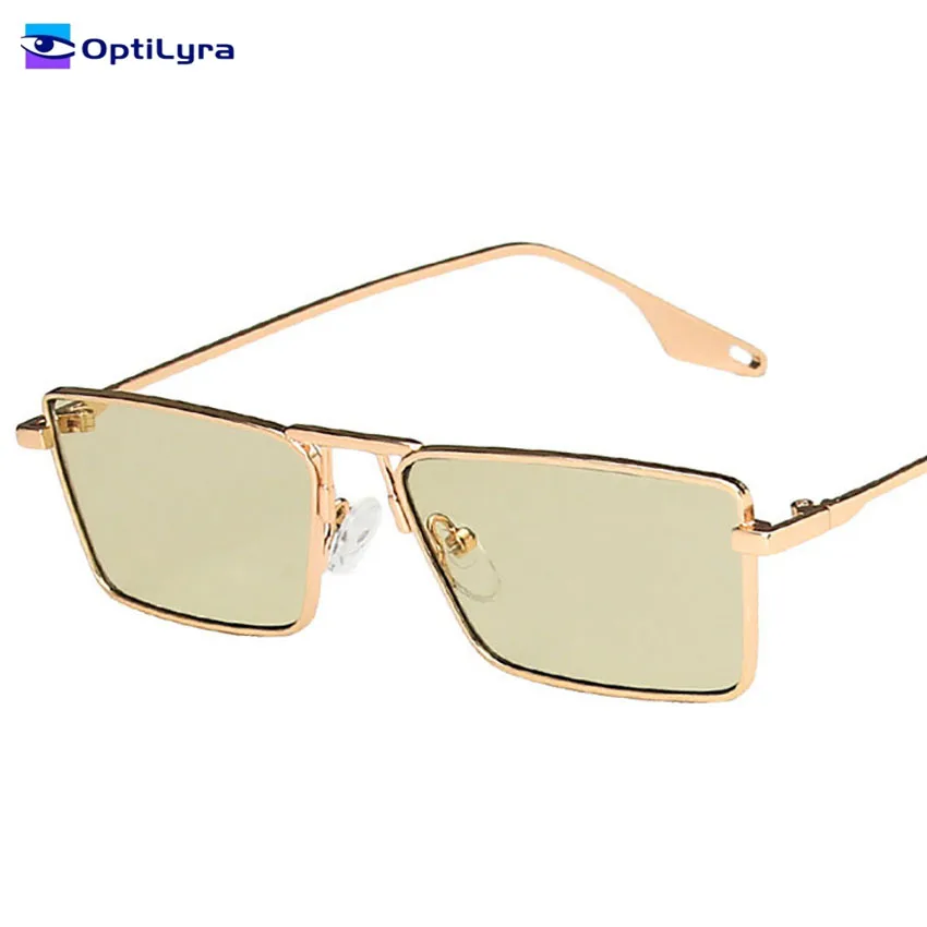 

OptiLyra Brand Women's Retro Rectangular Metal Frame Sunglasses Outdoor UV400 Protective Glasses Sunshade And Sun Protection