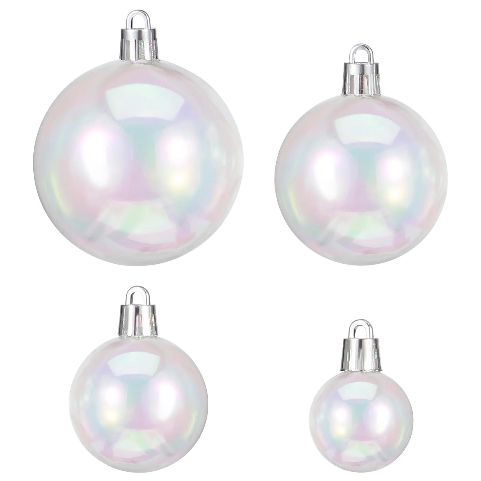 

18Pcs Christmas Transparent Baubles Xmas Tree Hanging Ornaments Shatterproof Plastic Decorations 3cm 4cm 5cm 6cm Holiday Party