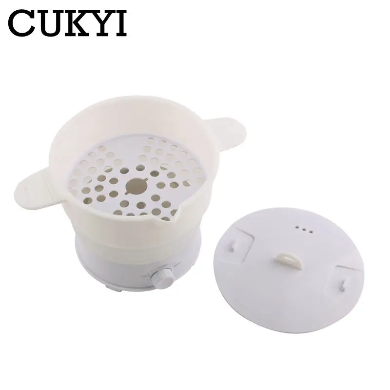 Multicooker Portable Cooking Machine Food Steamer Egg boiler Folding Silicone Kettle Hotpot Noodles Boiler For Travel 110V 220V