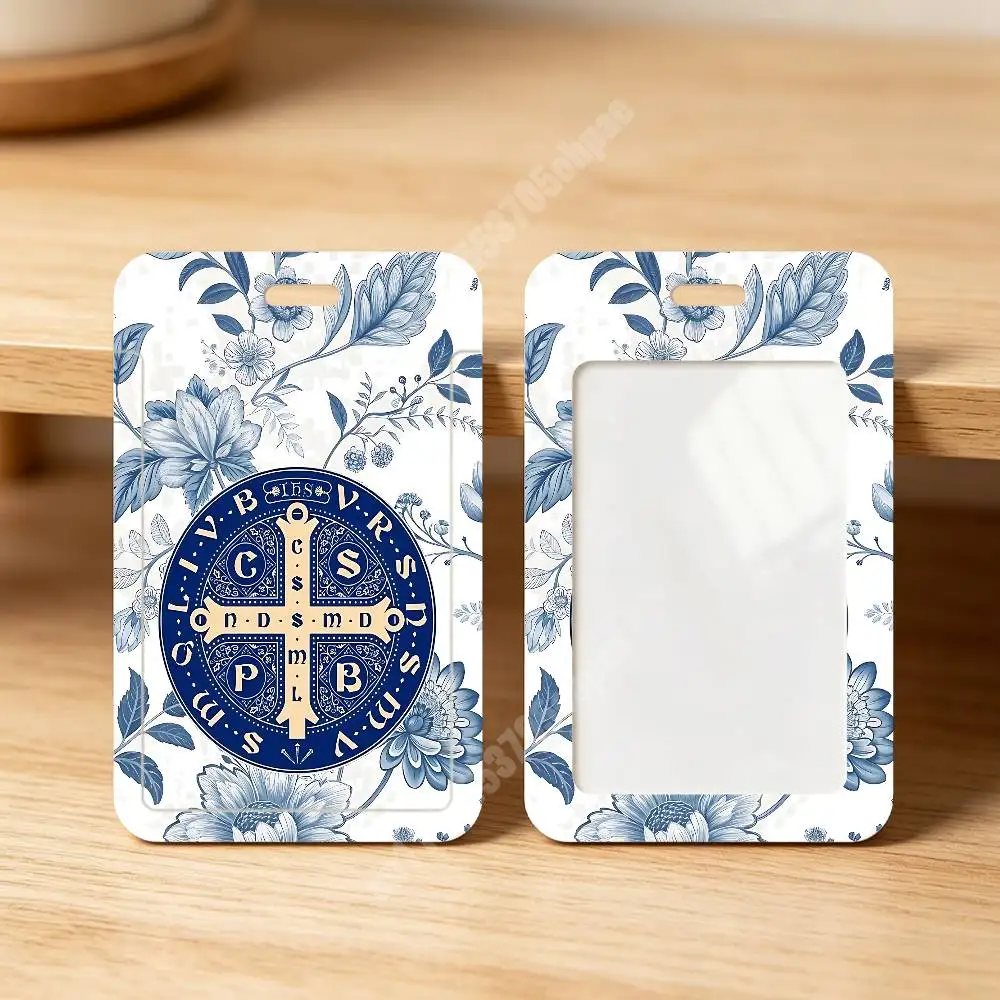 Sao Bento St Benedict Cross Plastic Card Holder Staff ID Card Clear Transparent Campus Access Name Tag view 5