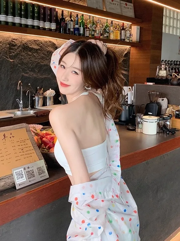 White Strapl Brtte with Chest Pad Beautiful Ba Underwear ort Base Tank Top Women Summer Outdoor Wear Inner Match Ba...