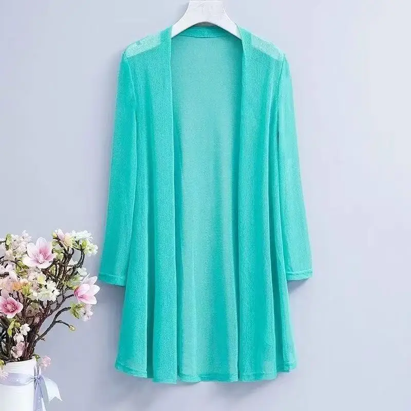 Fashion Sunscreen Jacket Women's 2025 Summer New Sun Protection Clothing Coat Female Long Mesh Shawl Mother's Outwear Cardigan