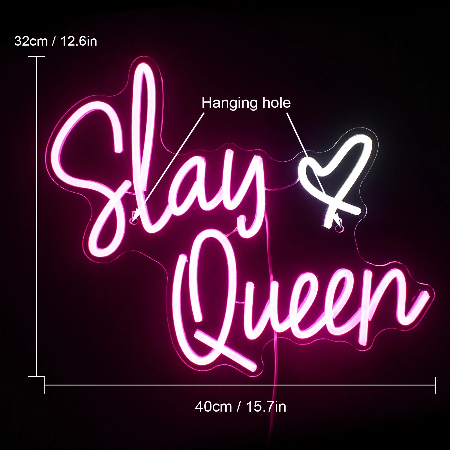 Slay Queen LED Neon Sign Cool Personalized Handmade Neon Light for Party Bedroom Club Store Decoration Neon USB Powered Light