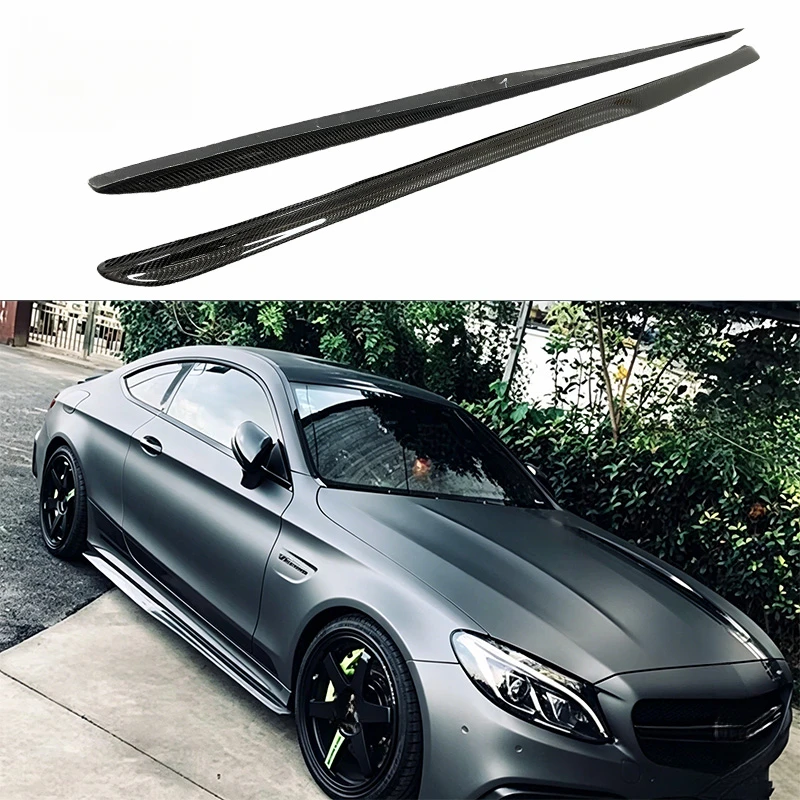 Hot Selling Lightweight Carbon Fiber Side Skirts Exterior Replacement Tuning Sport for W205 C63