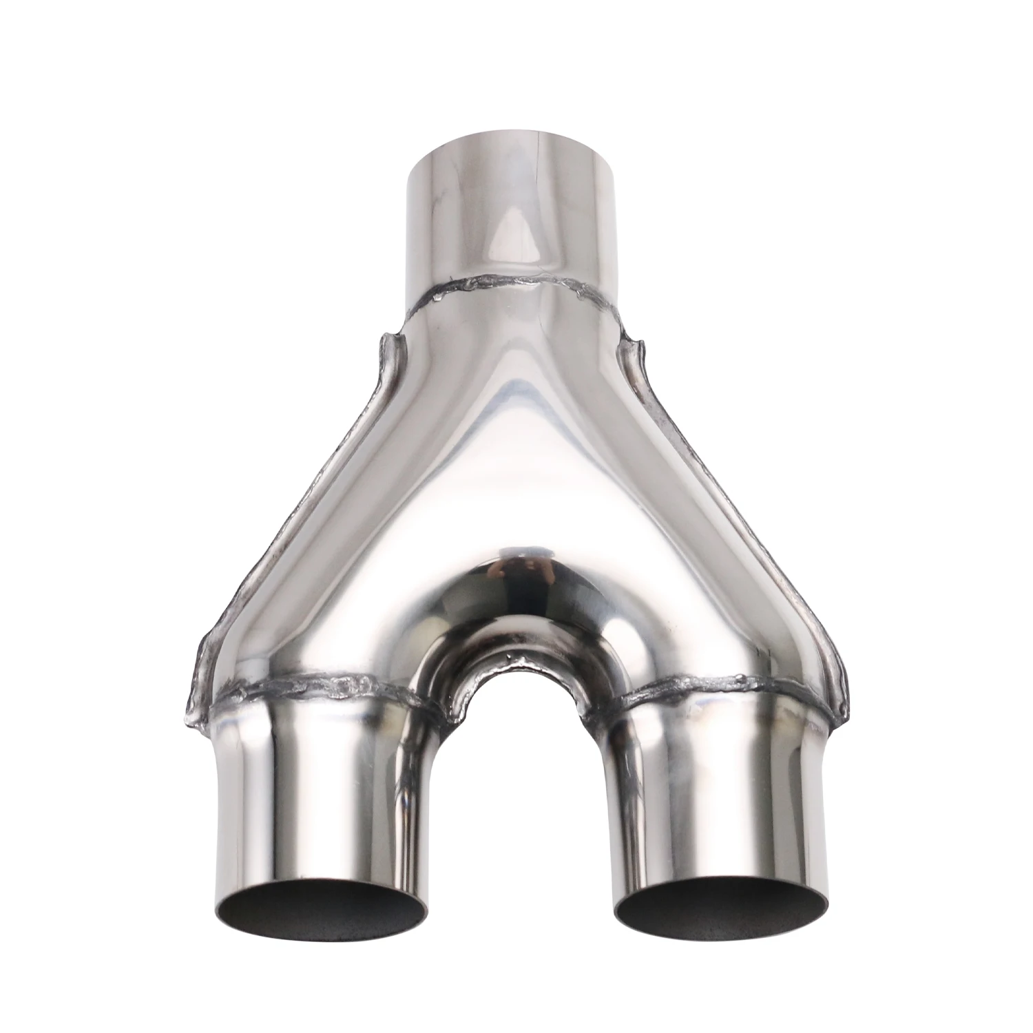 Universal Custom Car Exhaust Y-Pipe Stainless Steel muffler Y type Pipe Adapter Connector Tube