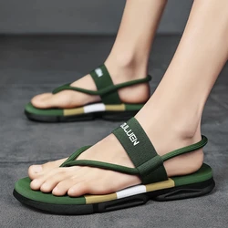 Comwarm 2024 Men Sandals Casual Men Flat Sandals Outdoor Beach Water Shoes For Men Fashion House Flats Non-slip Ankle Wrap shoes