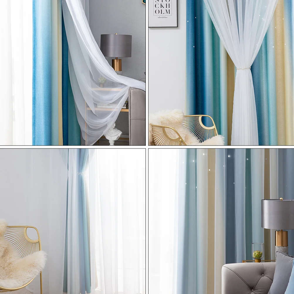 

2 шт., двухслойные тюлевые шторы премиум-класса для окон, солнцезащитный козырек, элегантный декор комнаты, 118, занавеска для спальни, занавеска для гостиной