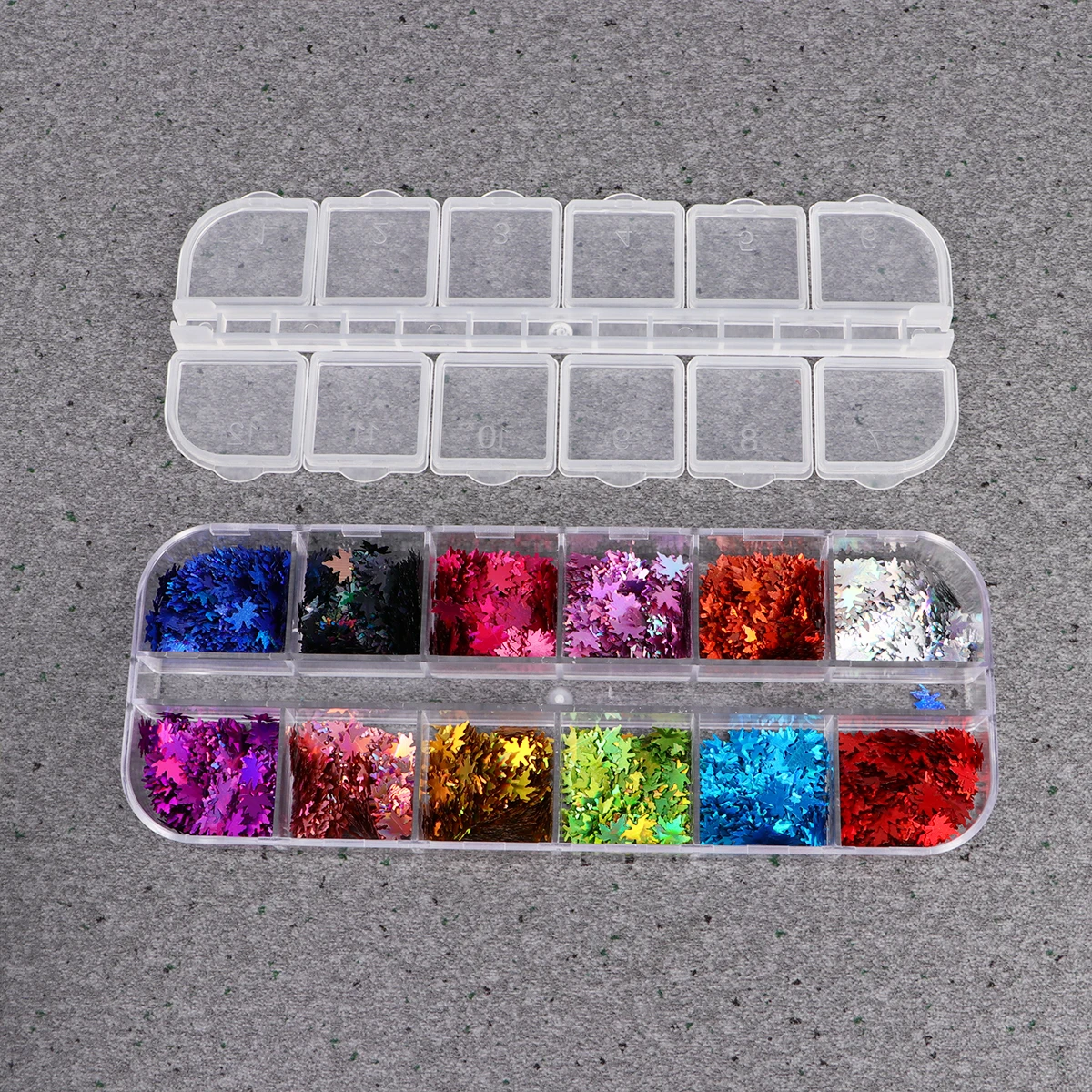 

12Pcs Nail Sequins Maple Leaves Colorful Stickers Nail Art Decals for DIY Manicure Party Home Decoration Manicure Decals